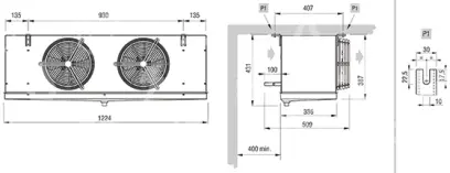 výparník ECO - Luvata GCE252G8ED, 1.96 kW (dT 8 st., R404) s odtáváním